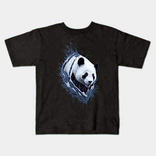 Splash Art of a Playful Panda Bear Kids T-Shirt